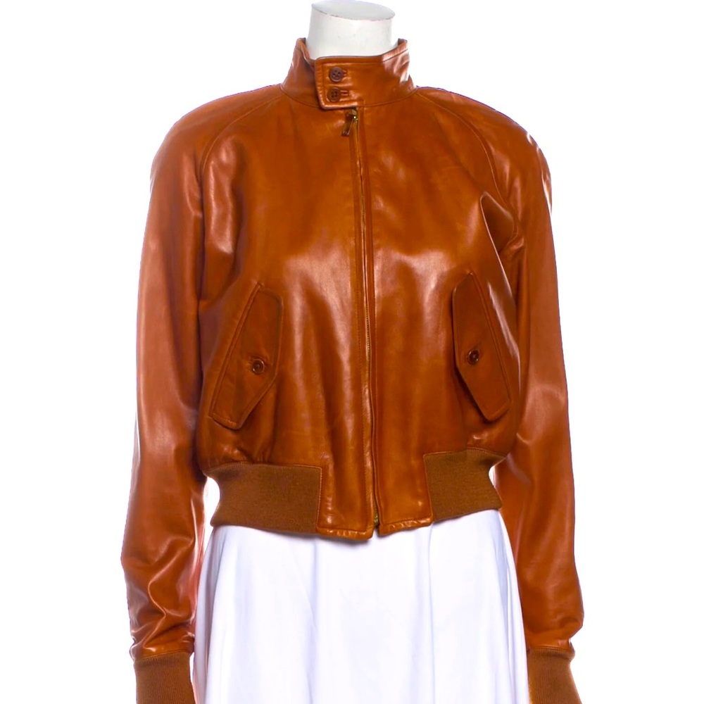 Ralph Lauren Purple Label leather jacket, size 6